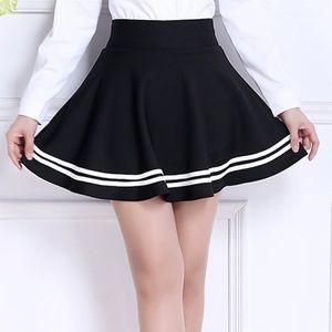 Black & White Stripe Asian Schoolgirl Uniform Skirt